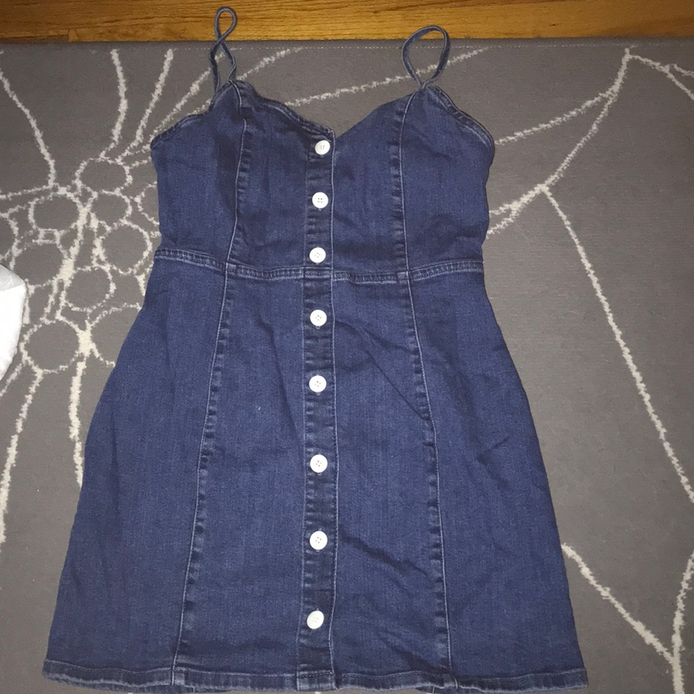 Zara button front denim dress - Picture 2 of 3